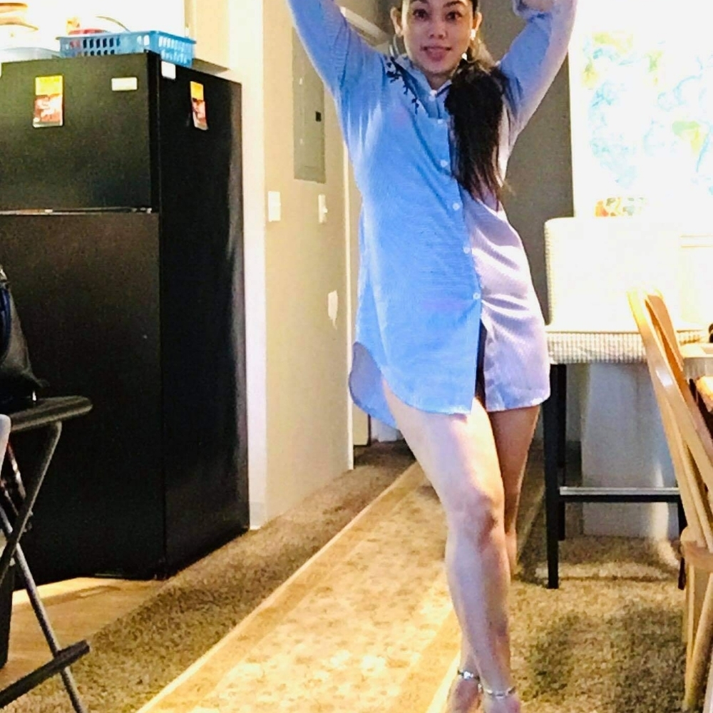 Dress Tripe blue long sleeve